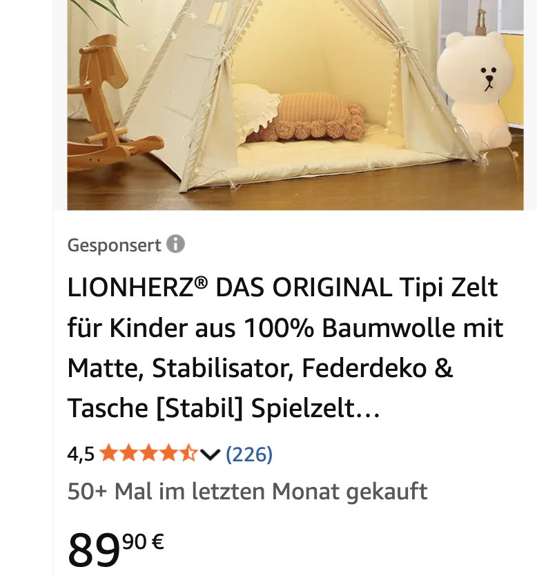 Gesponserte Amazon Anzeige